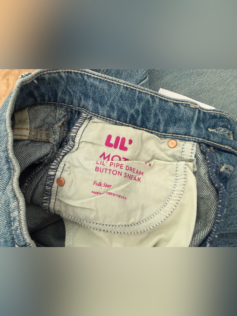 MOTHER Wide-Leg High-Rise Jeans - Medium Blue Wash - Picture 5 of 8